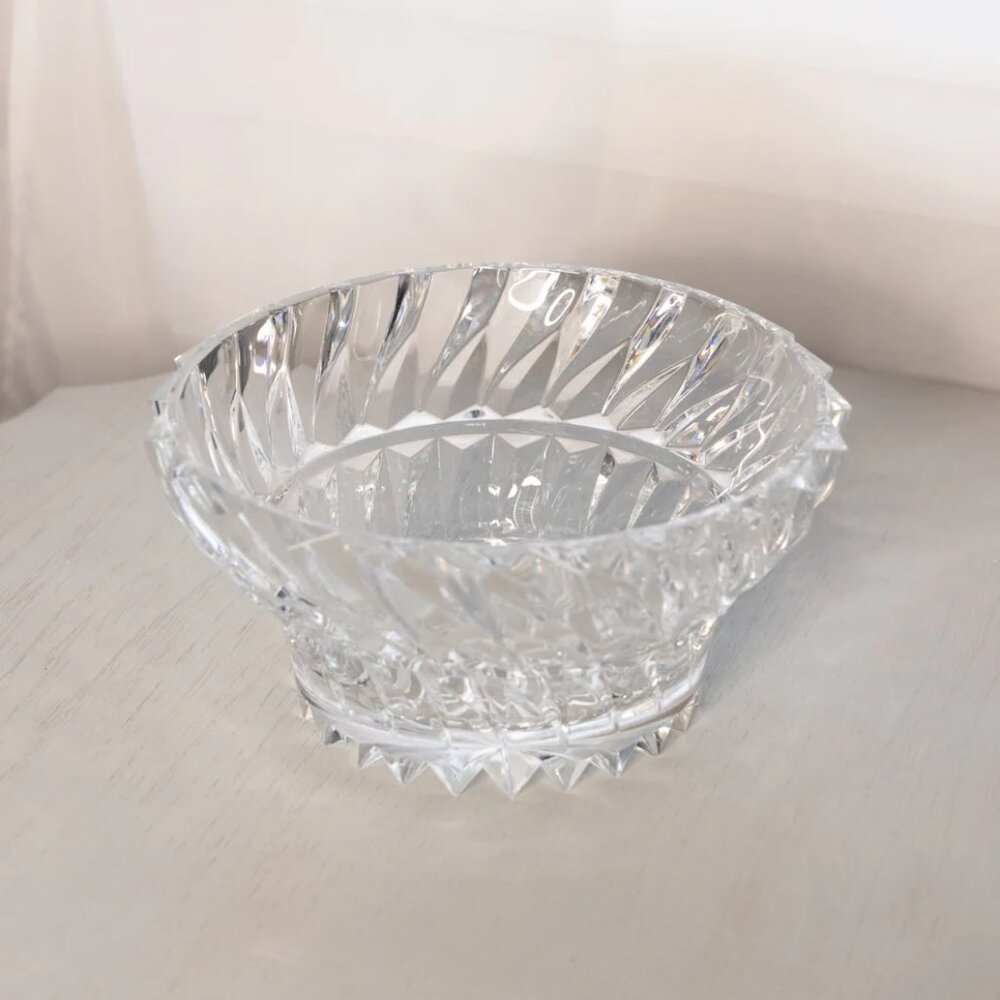 Vintage Mikasa Clear Crystal Rainier Swirl Bowl Glassware
